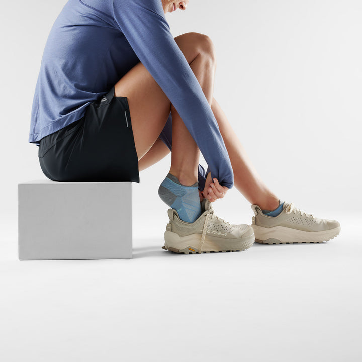 Run Zero Cushion Low Serene Blue No Show Socks | Women&
