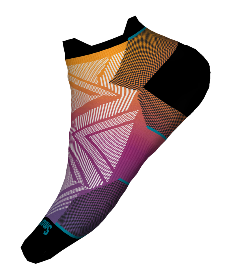 Tandoori orange Run Zero Cushion Ombre Print Low Socks