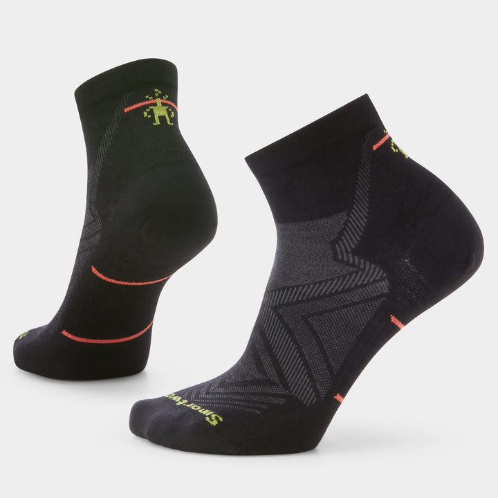 Smartwool Run Zero Cushion Ankle Socks in Black - right foot view