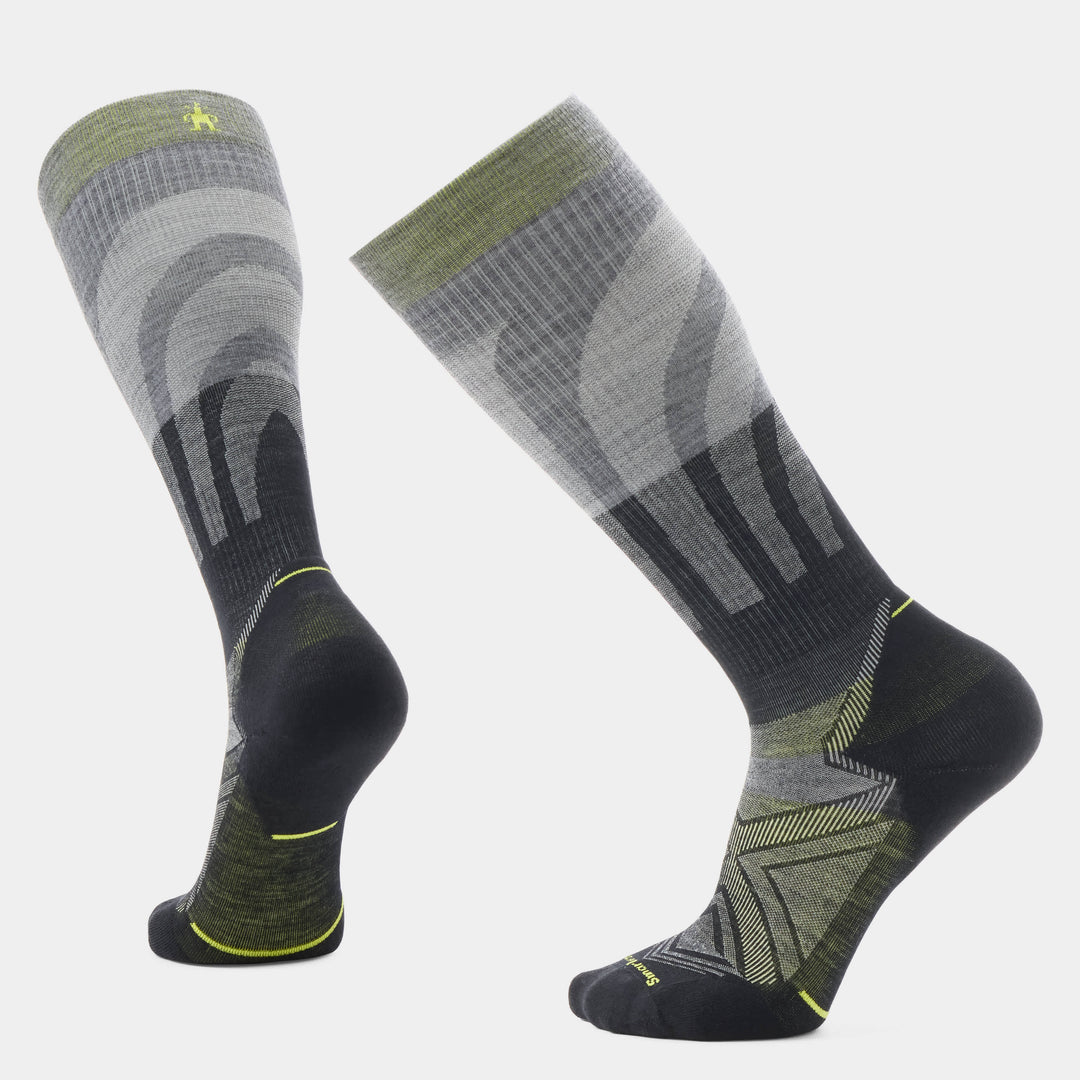 Smartwool Run Targeted Cushion Compression Knee High Socks in Medium gray - right foot view