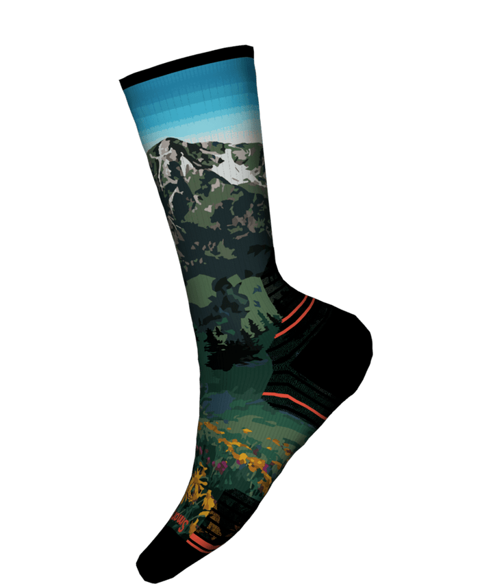 Capri Women’s Hike Targeted Cushion Mountain Lake Print Socks