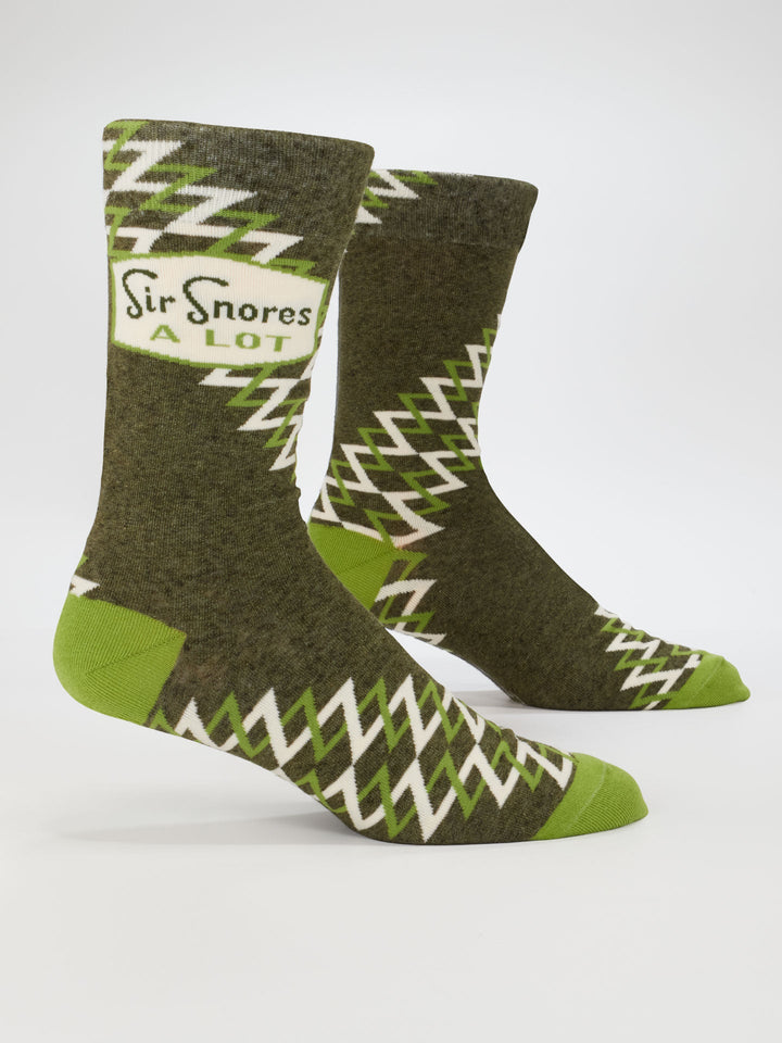Sir Snores A Lot M-Crew Socks by Blue Q: green men&
