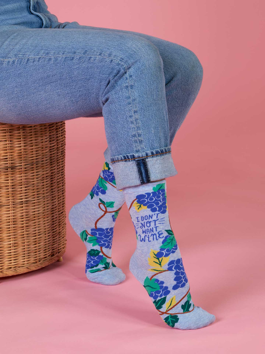 A person in blue jeans wears Blue Q&