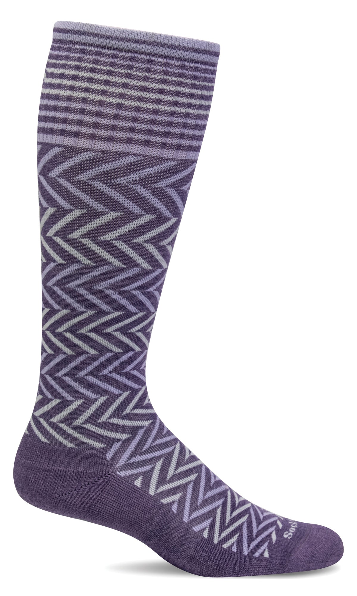 Chevron Plum (Moderate Graduated Compression) | Women's