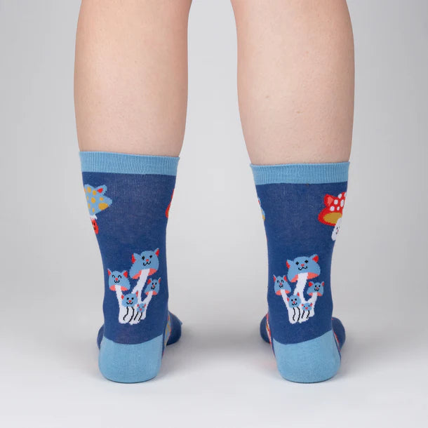 Mushroom Cats Crew Socks | Women&