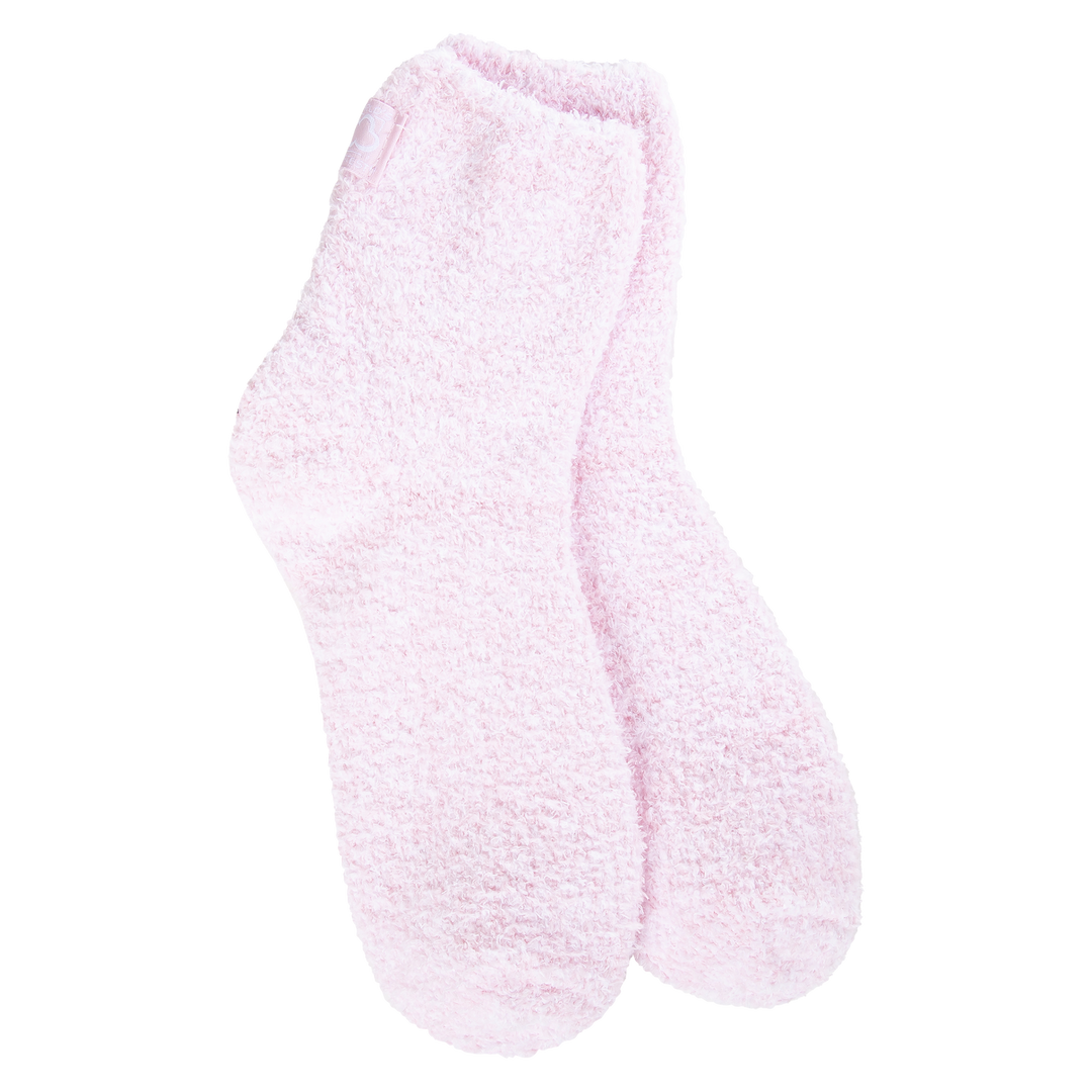 Orchid Pink Cozy Quarter socks in soft pink
