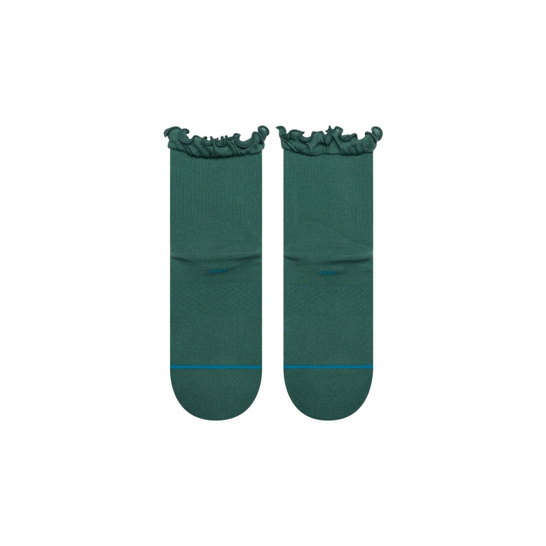 Ruffle Icon Quarter socks in teal - detail view