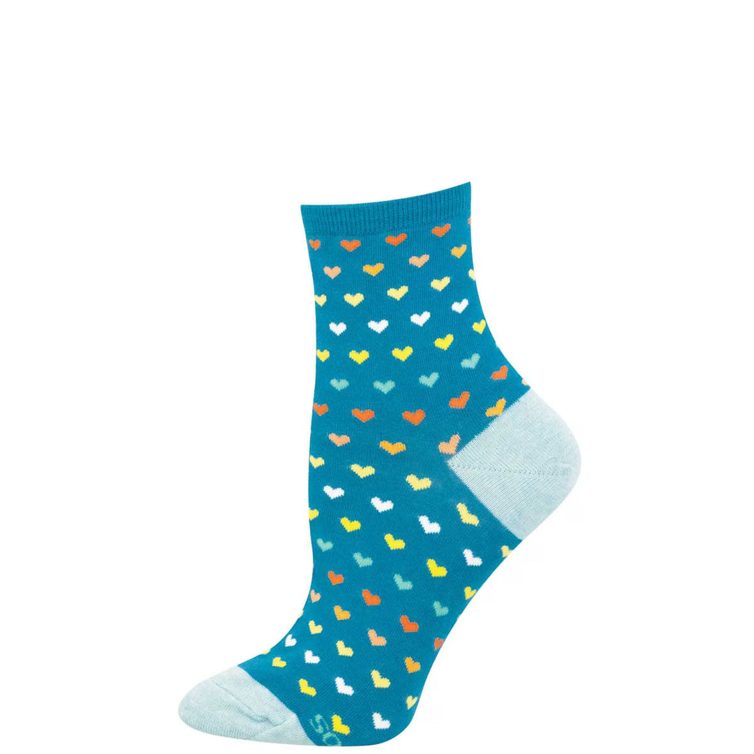 Spectrum of Love teal socks - product view