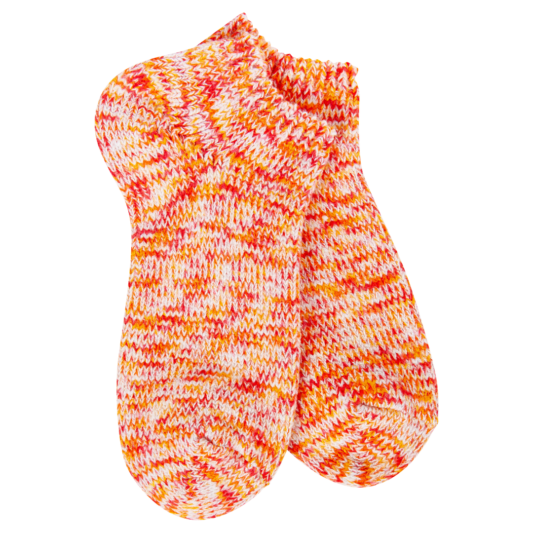 Orange Weekend Ragg Low socks in warm orange marled pattern