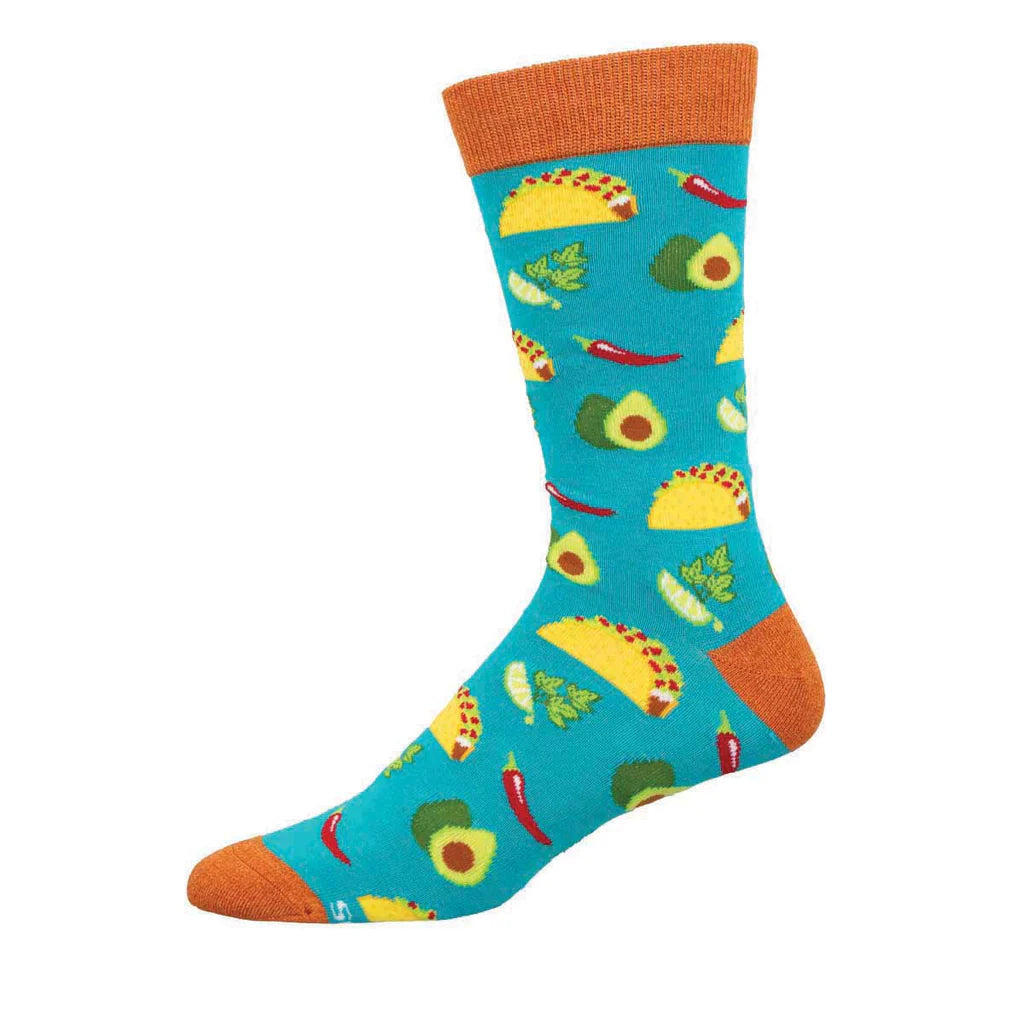 Bamboo Something to Taco Bout Crew Socks | Men's - Knock Your Socks Off