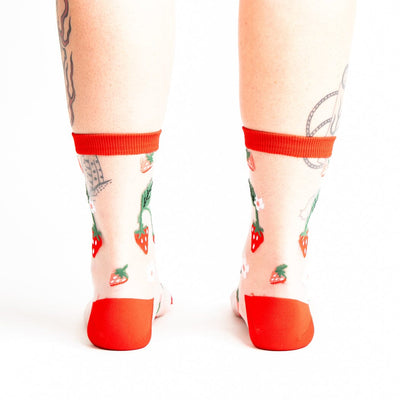 Berry Cute Sheer Crew Socks | Women's - Knock Your Socks Off