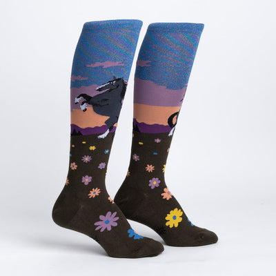 Black Beauty Knee High Socks | Women's - Knock Your Socks Off