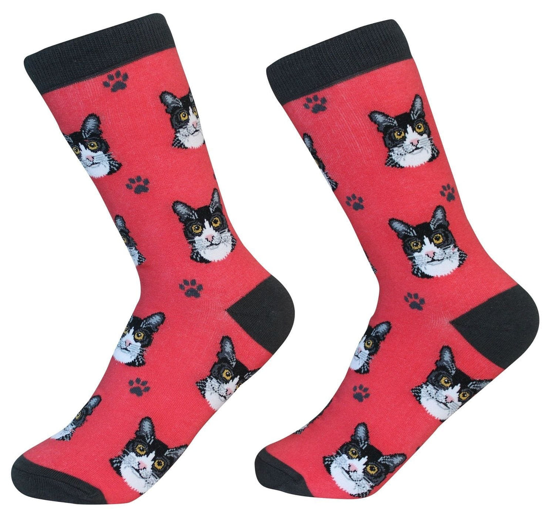 Black &amp; White Cat Crew Socks | Unisex - Knock Your Socks Off