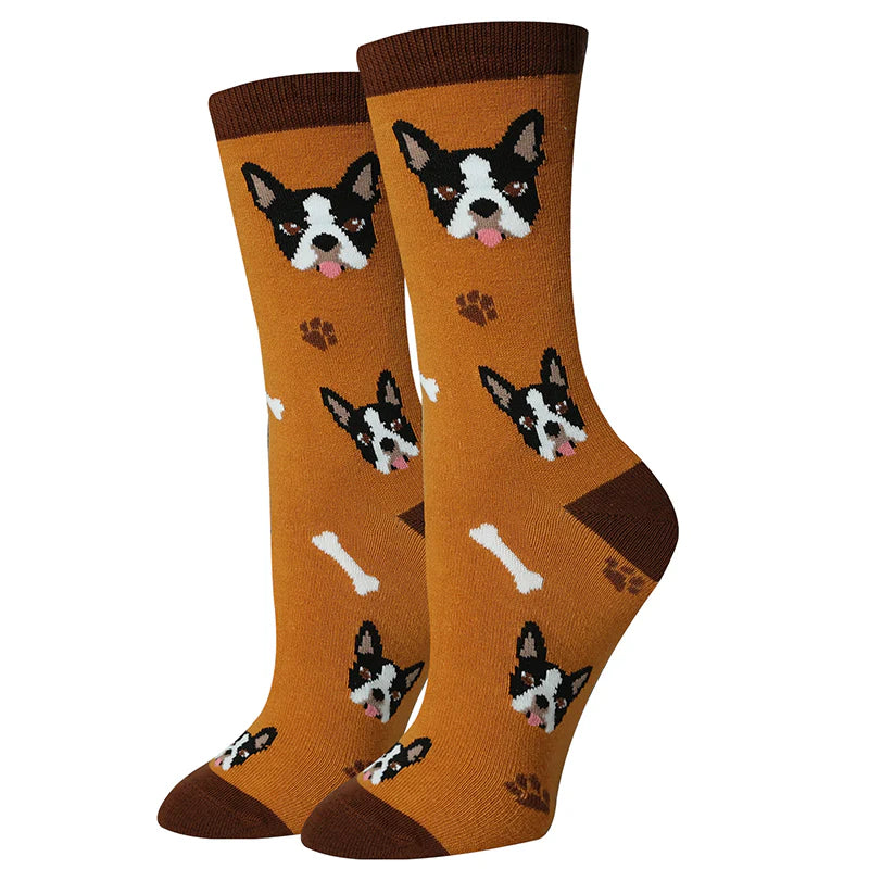 Boston Terrier Crew Socks | Women's - Knock Your Socks Off