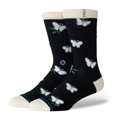 Butter Blend™ Meadows Black Women's Crew Socks