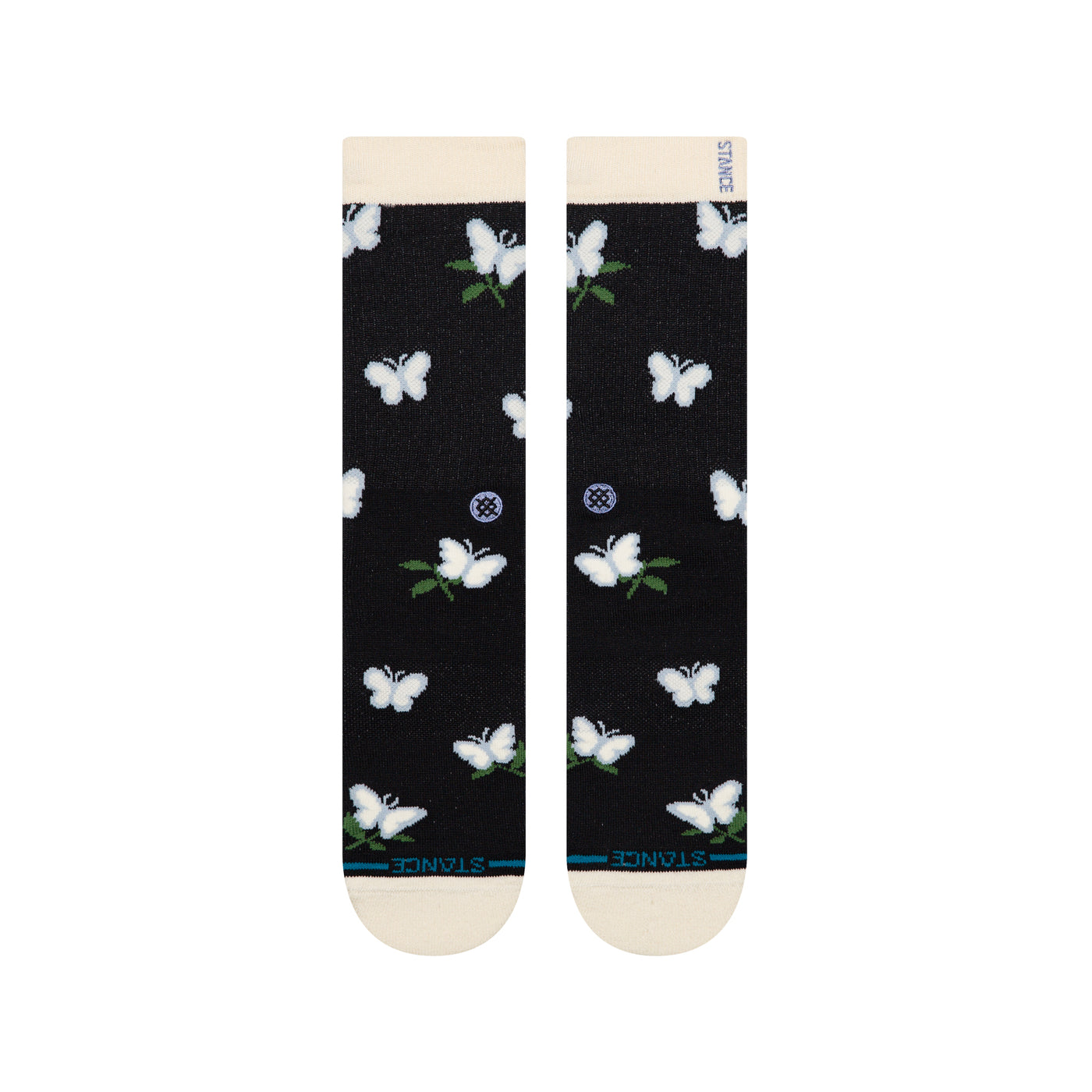 Butter Blend™ Meadows Black Women's Crew Socks