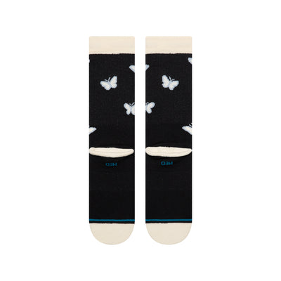 Butter Blend™ Meadows Black Women's Crew Socks