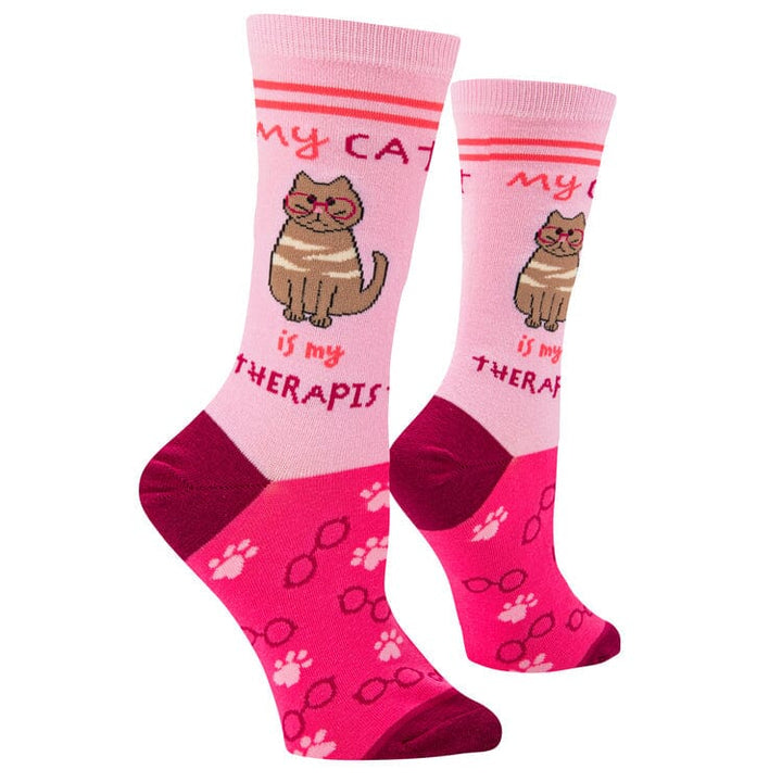 Cat Therapist Crew Socks | Women&