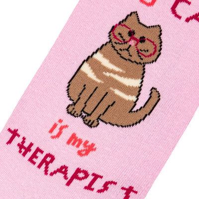 Cat Therapist Crew Socks | Women's - Knock Your Socks Off