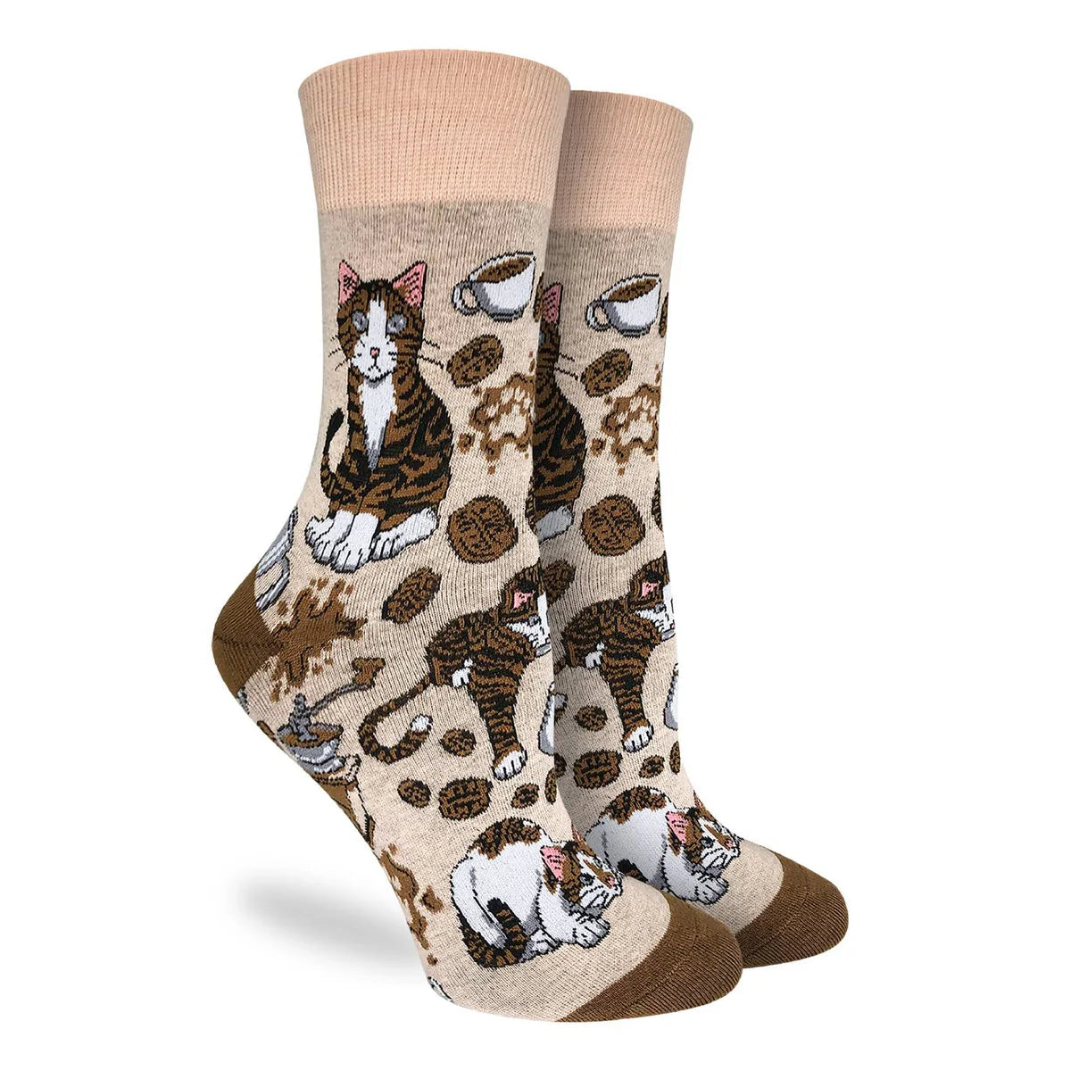 Coffee Cat Crew Socks | Women's - Knock Your Socks Off