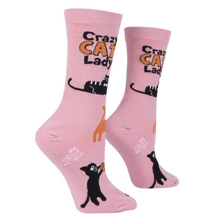 Crazy Cat Lady Crew Socks | Women's - Knock Your Socks Off