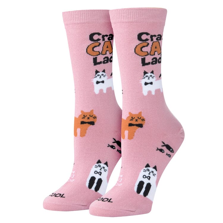 Crazy Cat Lady Crew Socks | Women's - Knock Your Socks Off