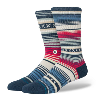 Curren St Navy Crew Socks | Men's - Knock Your Socks Off