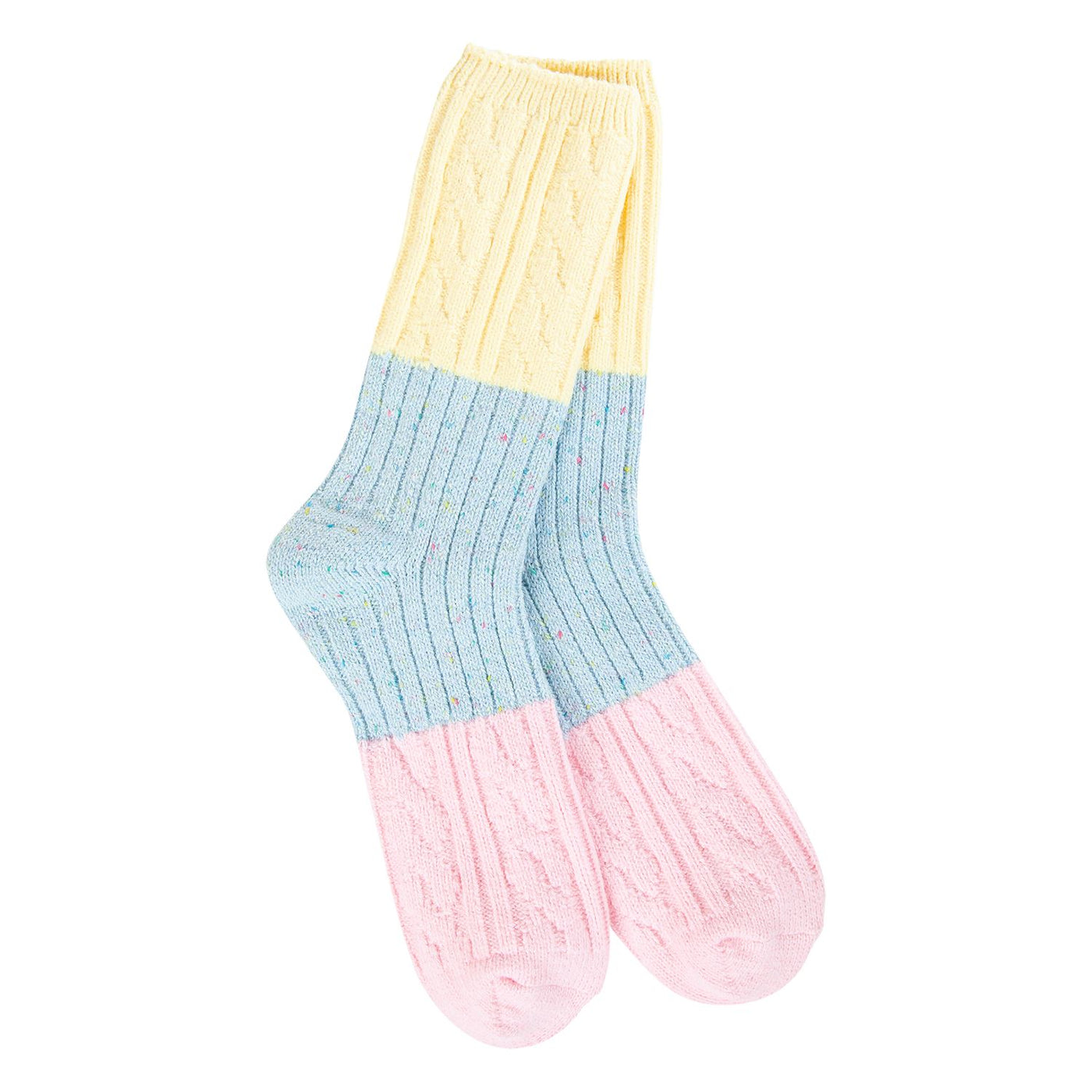 Denim Multi Weekend Confetti Cable Crew | Women's - Knock Your Socks Off