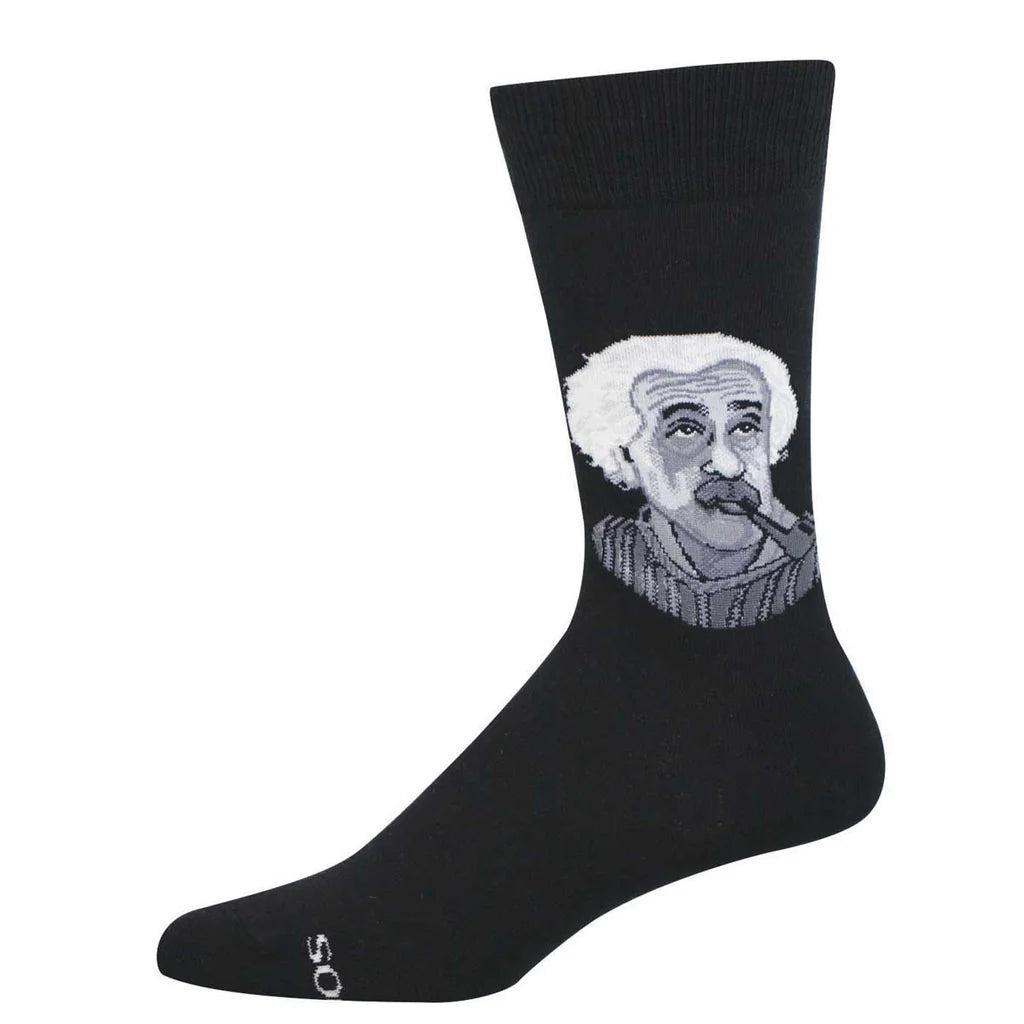 Einstein Pipe - Black Men's Crew Socks