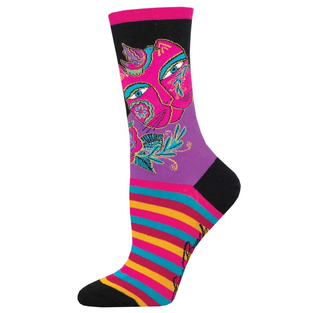 Elena Cat Crew Socks | Women's - Knock Your Socks Off