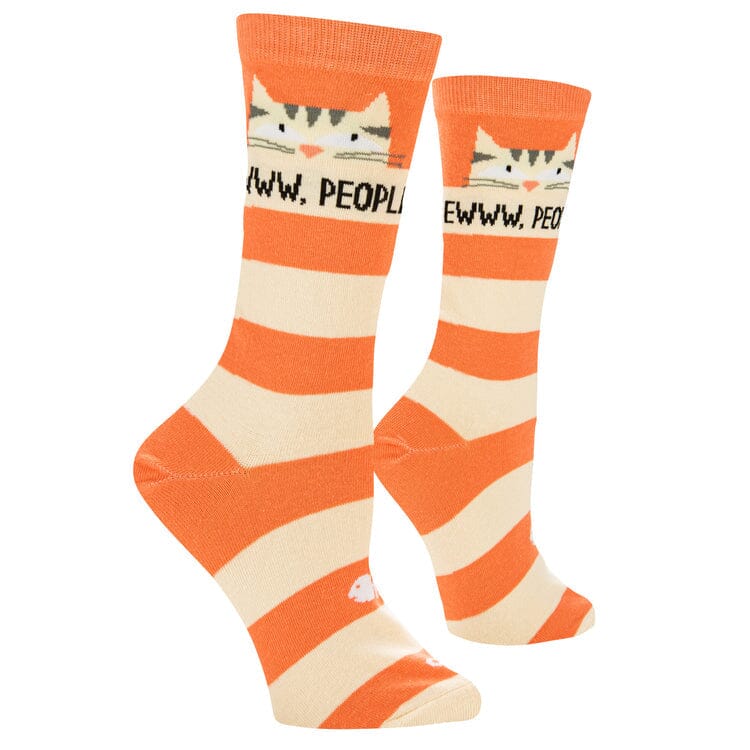 Eww People Cats Crew Socks | Women's - Knock Your Socks Off