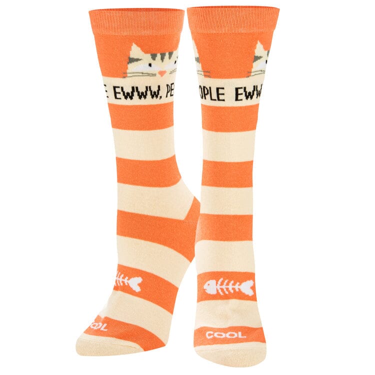 Eww People Cats Crew Socks | Women's - Knock Your Socks Off