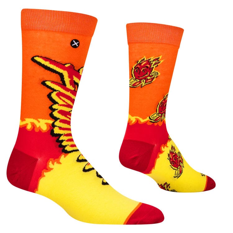 Flamin' Hot Split Crew Socks | Men's - Knock Your Socks Off