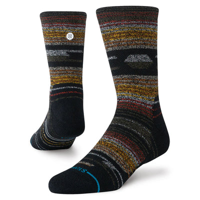 Fork In The Road Black Mid Performance Wool Crew Socks