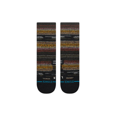 Fork In The Road Black Mid Performance Wool Crew Socks