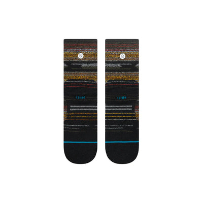 Fork In The Road Black Mid Performance Wool Crew Socks