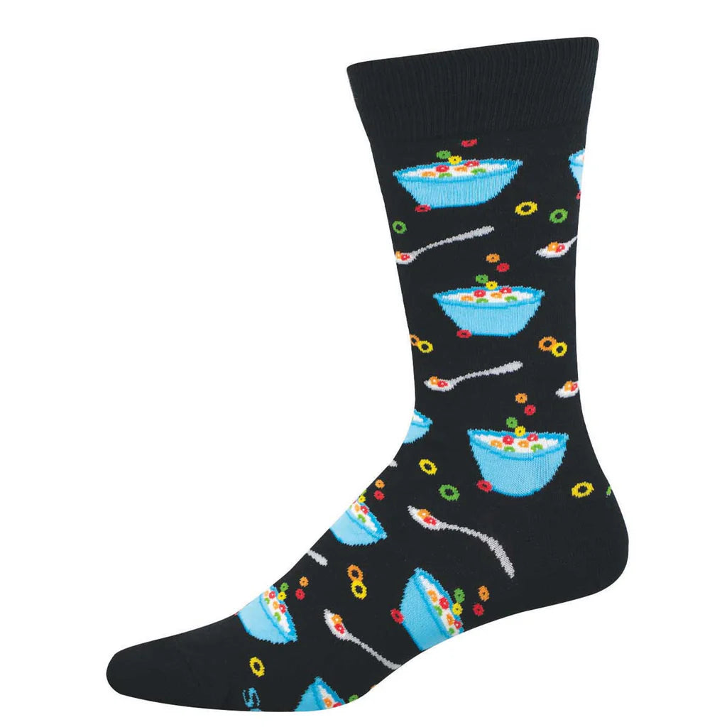 Fruity Cereal - Black Crew Socks