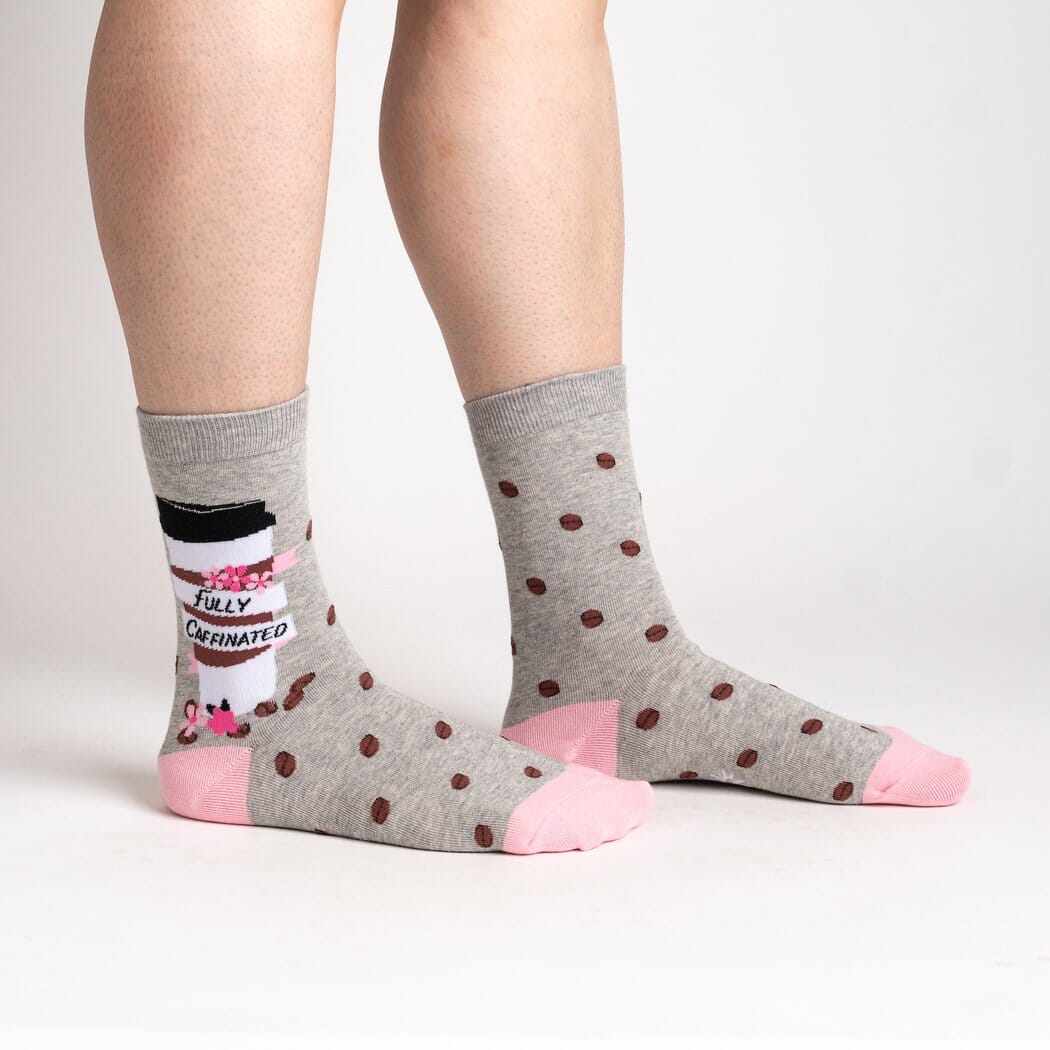 Fully Caffeinated Crew Socks | Women's - Knock Your Socks Off