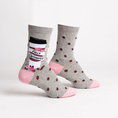 Fully Caffeinated Crew Socks | Women's - Knock Your Socks Off