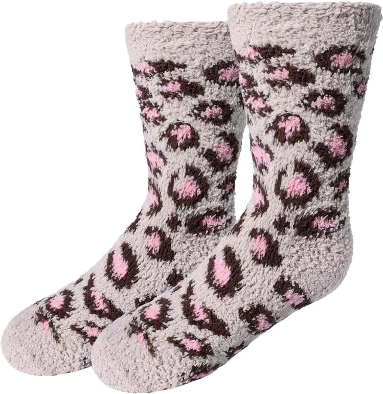Fuzzy Leopard Crew Socks | Kids' - Knock Your Socks Off
