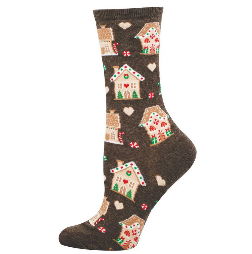 Gingerbread Houses Crew Socks - Women's