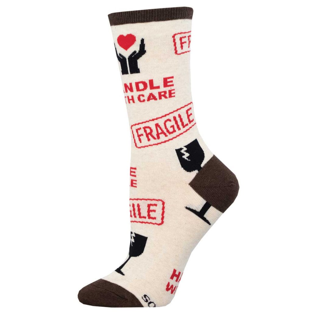 Handle With Care Crew Socks | Women's - Knock Your Socks Off