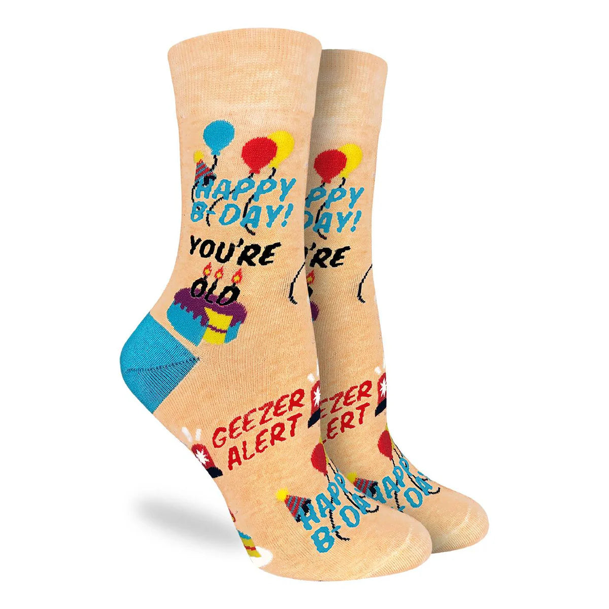Happy Birthday Geezer Crew Socks | Women's - Knock Your Socks Off