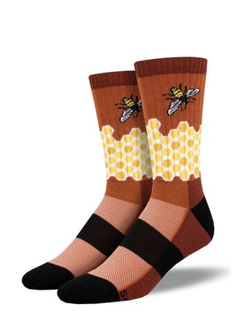 Home Sweet Honeycomb Merino Wool Crew Socks | Men's - Knock Your Socks Off