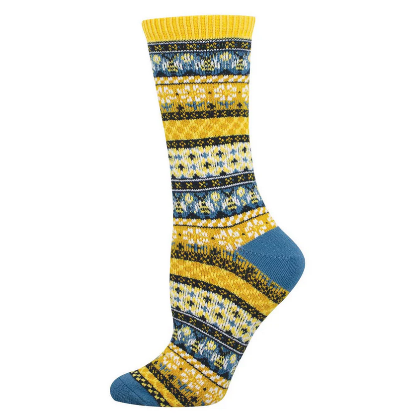 Honey Bees Sweater Crew Socks | Women's