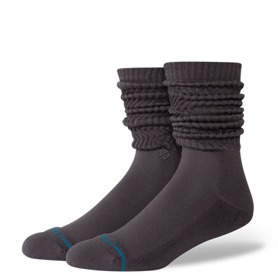 Icon women's slouch crew socks - charcoal