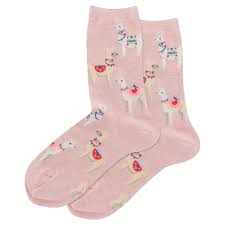Alpaca Pink Crew Socks | Women's