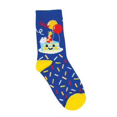 Happy Birthday Buddy - Blue Kids' Crew Socks