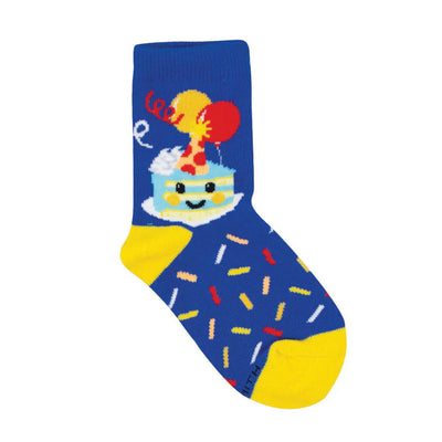 Happy Birthday Buddy - Blue Kids' Crew Socks