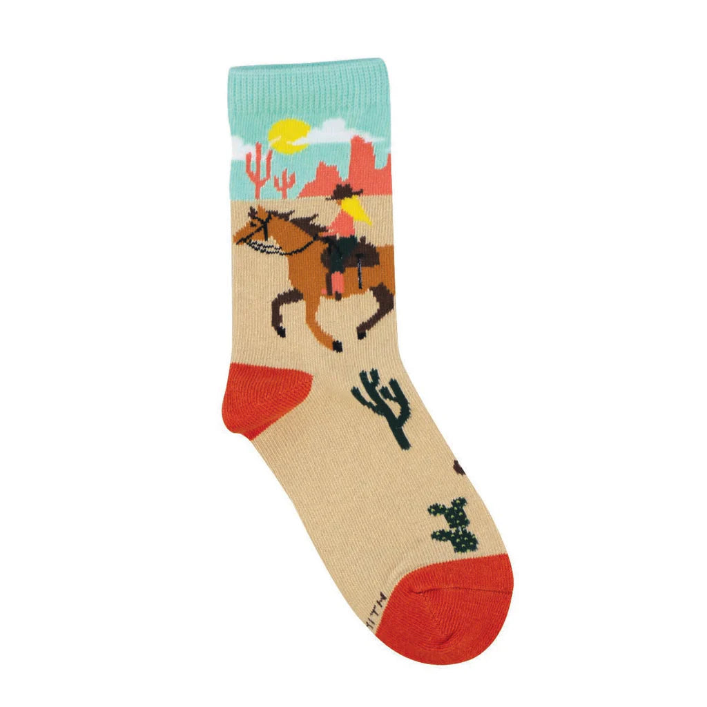 Yee Haw - Tan Kids' Crew Socks